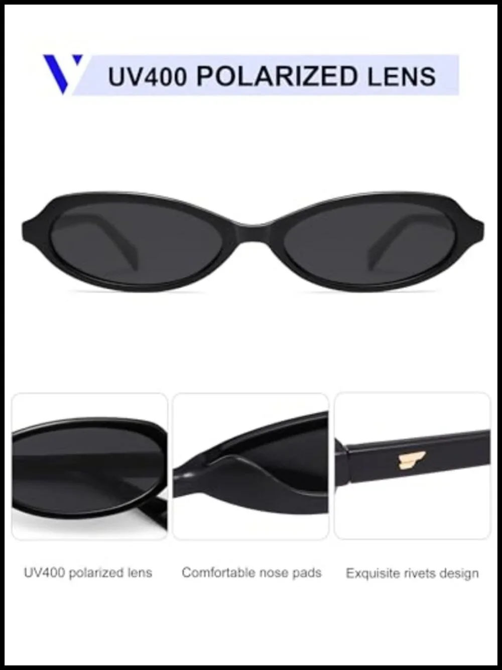 Polarized Retro Oval Sunglasses for Women Small Chic 90s Vintage Trendy Slim Y2k